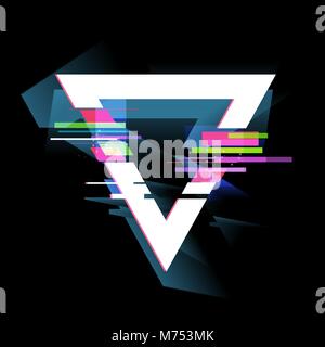 Glitch effect  frame, modern style design elements. Vector illustration Stock Vector