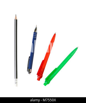 ballpoint pens isolated on white background Stock Photo - Alamy