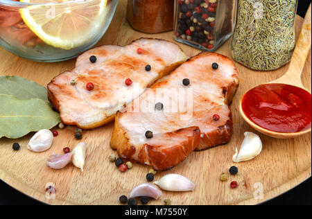 home made hot and spicy ham cooking asian style Stock Photo