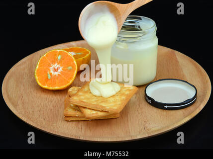 sticky of sweet milk for mix with drink or food and snack Stock Photo