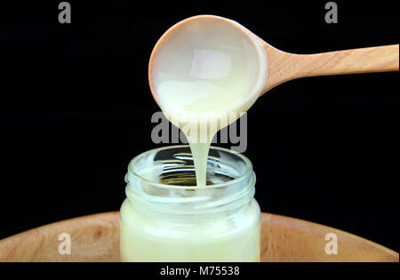 sticky of sweet milk for mix with drink or food and snack Stock Photo