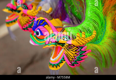 colorful dragon plastic toy for chinese newyear happy and goodluck Stock Photo