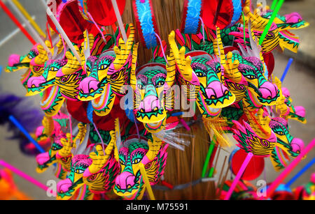 colorful dragon plastic toy for chinese newyear happy and goodluck Stock Photo