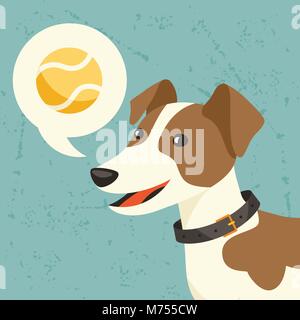 Background with dog says he wants to play Stock Vector