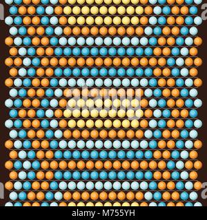 Ethnic african beads abstract color seamless pattern Stock Vector