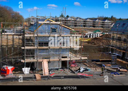 New homes / houses under construction in the Roborough area of Plymouth, UK. Stock Photo