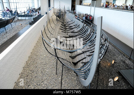 Vikingeskibsmuseet (Viking Ship Museum) established in 1969 as a permanent exhibition of five original well preserved Viking ships excavated nearby in Stock Photo