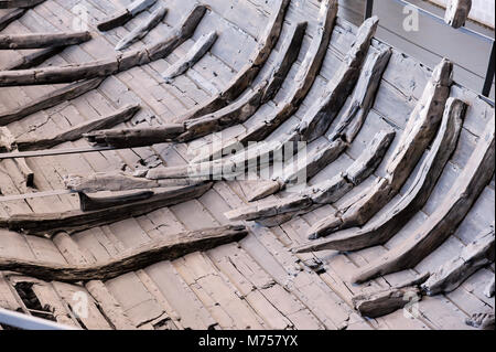 Vikingeskibsmuseet (Viking Ship Museum) established in 1969 as a permanent exhibition of five original well preserved Viking ships excavated nearby in Stock Photo