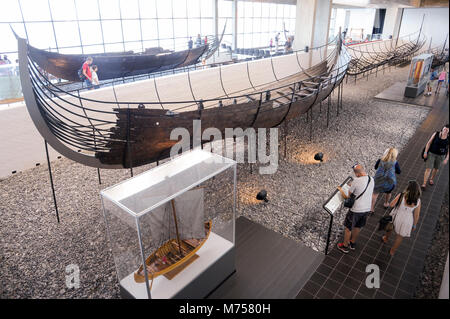 Vikingeskibsmuseet (Viking Ship Museum) established in 1969 as a permanent exhibition of five original well preserved Viking ships excavated nearby in Stock Photo