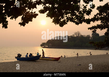 Cambodia beach sunset - on Kep Beach, Kep, Cambodia, Asia Stock Photo