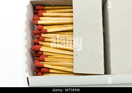 Matchbox with red head isolated on a white background Stock Photo