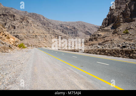 Road to Jebel Jais, Ras al Khaimah- United Arab Emirates Stock Photo