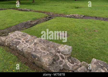 Fort at Bar Hill (2dn century, the highest of all the Antonine Wall forts), Close to the village of Twechar. Scotland Stock Photo