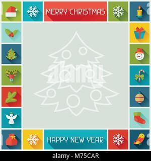 Merry Christmas and Happy New Year frame Stock Vector