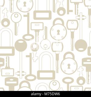 Seamless pattern with locks and keys icons Stock Vector
