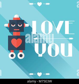 Happy Valentine's illustration in flat style. Stock Vector