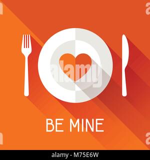 Happy Valentine's illustration in flat style. Stock Vector