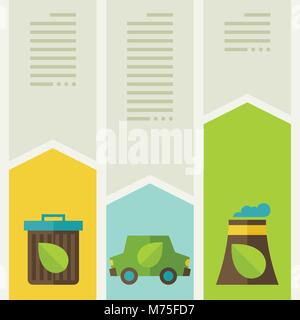 Ecology infographic with environment icons. Stock Vector
