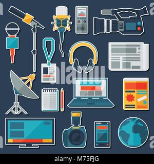 Set of journalism icons. Stock Vector