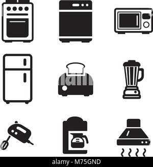 Kitchen Appliances Icons Stock Vector