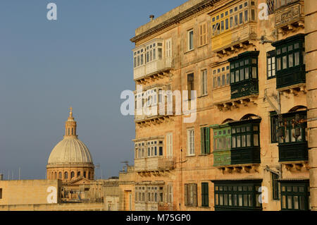 The Dome of the Carmelite Church in Valletta, Malta, Europe Stock Photo