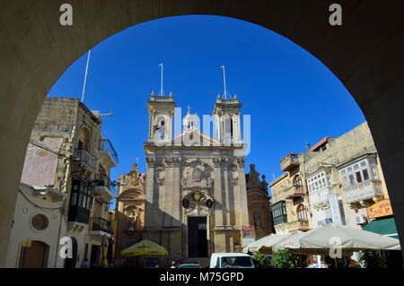 St George's Basilica, St Georges square, Victoria, Gozo, Malta Stock Photo