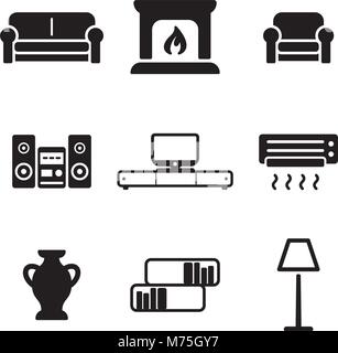 Living room interior graphic black white sketch illustration vector ...