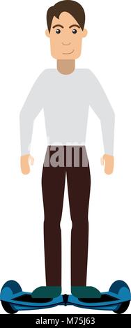 Man on hoverboard vector illustration graphic design Stock Vector