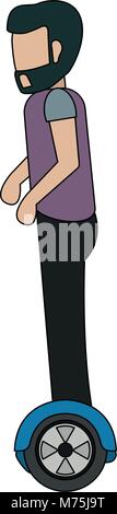 Man on hoverboard vector illustration graphic design Stock Vector