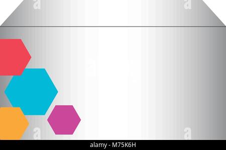 box with hexagons design over white background vector illustration Stock Vector