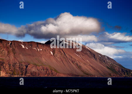 Snow capped mountains and fjord at Akureyri, Iceland Stock Photo