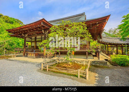 Kyoto, Japan - April 27, 2017: Taho-den hall or Hall of Many Treasures in Tenryu-ji, the most important Temple Zen, Arashiyama, Kyoto. Springtime, sunny day. Stock Photo