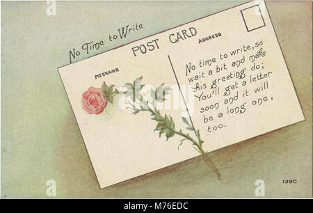 No Time To Write Here S A Quick Message From A Postcard Stock Photo Alamy