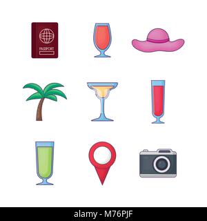Icon set of hello summer design over white background, colorful design vector illustration Stock Vector