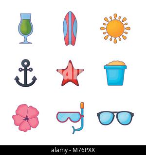 Icon set of hello summer design over white background, colorful design vector illustration Stock Vector