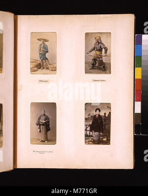 These studio portraits feature a diverse group of individuals, including a Japanese fishmonger, a lancer, a doctor, and the daughter of a merchant, showcasing a range of professions and cultural backgrounds. Stock Photo