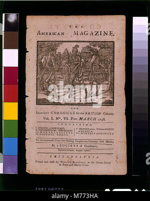 The American magazine, and monthly chronicle for the British colonies Praevalebit aequior. LCCN2001695726 Stock Photo