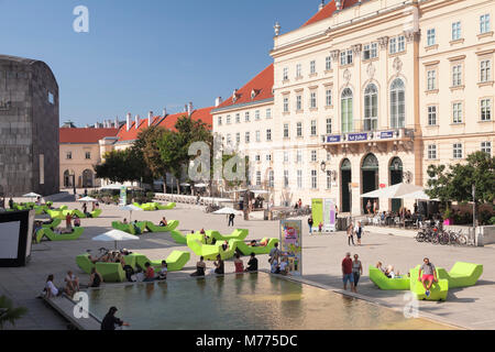 MuseumsQuartier with Museum of Modern Art Ludwig Foundation (MUMOK), Vienna, Austria, Europe Stock Photo