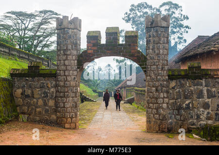 Entrance to Fon's palace, Bafut, Cameroon, Africa Stock Photo