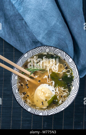 Bowl of ramen soup Stock Photo