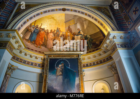 Beautiful paintings in the Achilleion Palace, old town of Corfu, Ionian Islands, Greek Islands, Greece, Europe Stock Photo