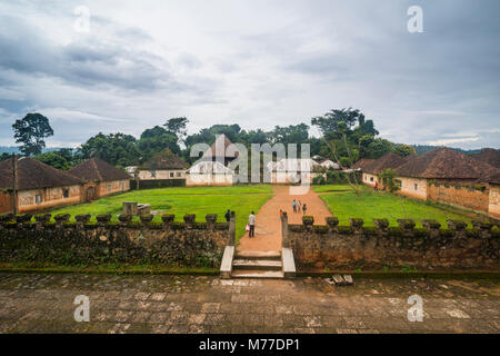 View over Fon's Palace, Bafut, Cameroon, Africa Stock Photo