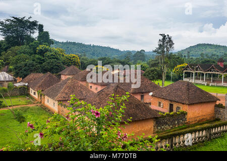 View over Fon's Palace, Bafut, Cameroon, Africa Stock Photo