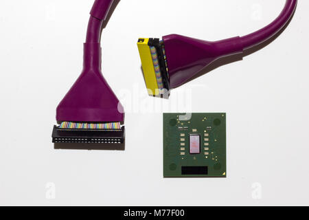 Computer Hardware on white background concept close up Stock Photo