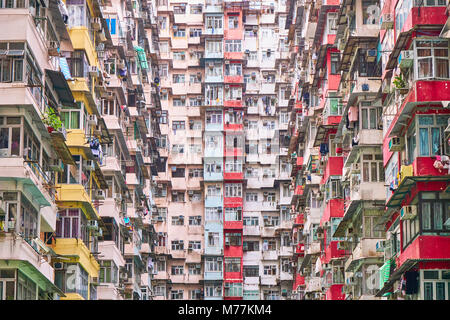 Densely crowded apartment buildings, Hong Kong Island, Hong Kong, China, Asia Stock Photo