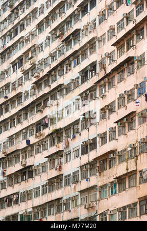 Densely crowded apartment buildings, Hong Kong Island, Hong Kong Stock ...