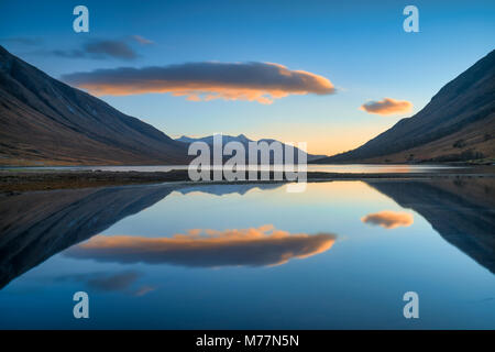 Sunset over Loch Etive, Argyll and Bute, Scotland, United Kingdom, Europe Stock Photo