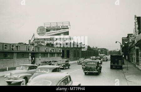 Chicago, Burlington & Quincy Railroad outdoor billboard (NBY 2841) Stock Photo