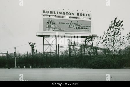 Chicago, Burlington & Quincy Railroad outdoor billboard (NBY 2879) Stock Photo