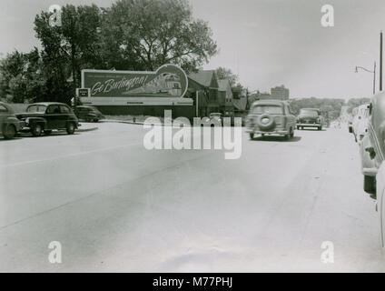 Chicago, Burlington & Quincy Railroad outdoor billboard (NBY 5787) Stock Photo